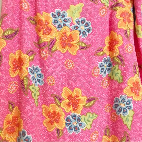 SIGRID OLSEN SPORT Pink Floral Trumpet Style Skirt, 4P - Picture 6 of 9